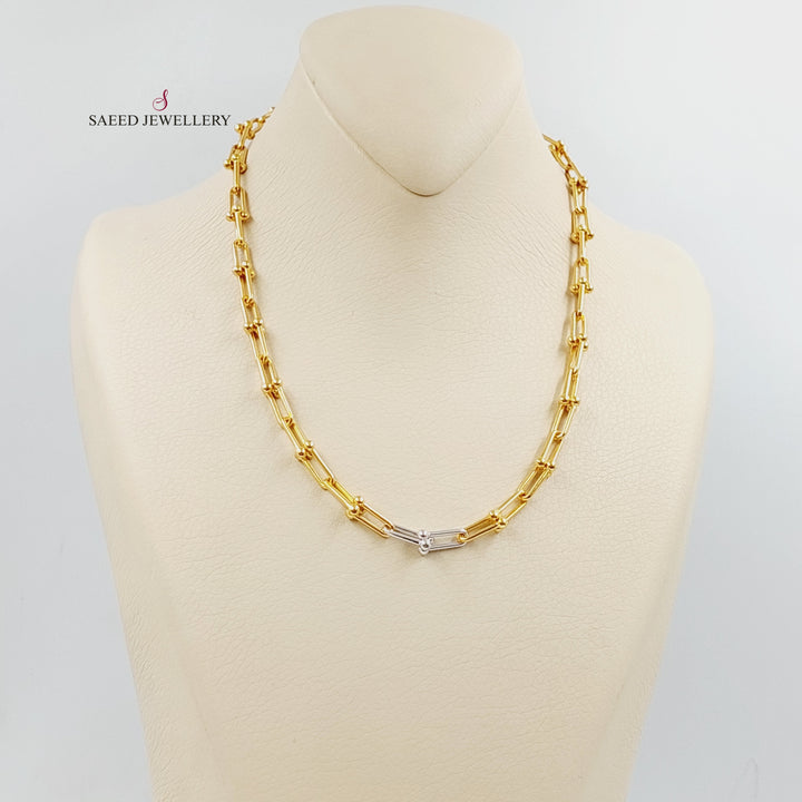 21K Gold Paperclip Necklace by Saeed Jewelry - Image 3