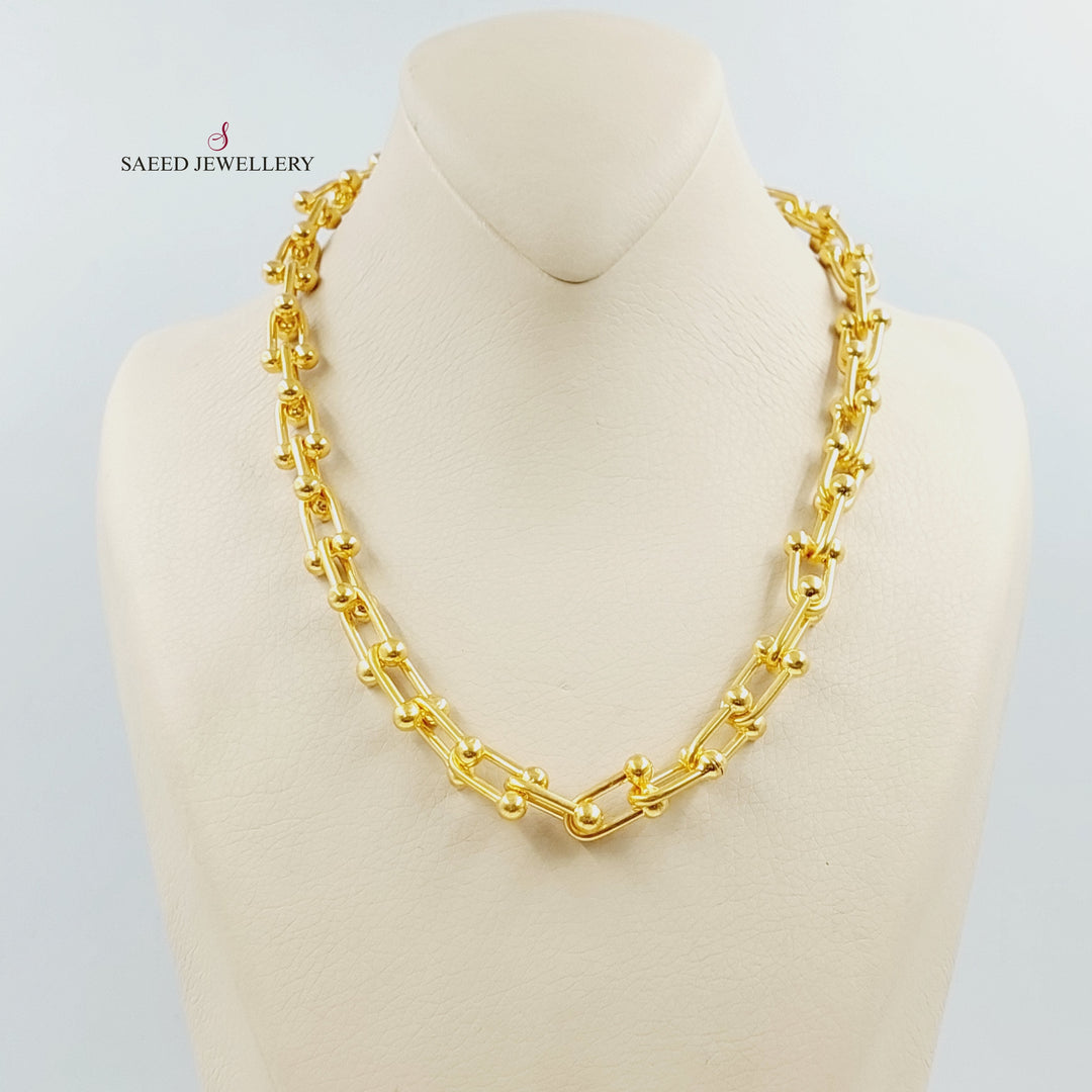 Paperclip Necklace Made of 21K Gold by Saeed Jewelry 