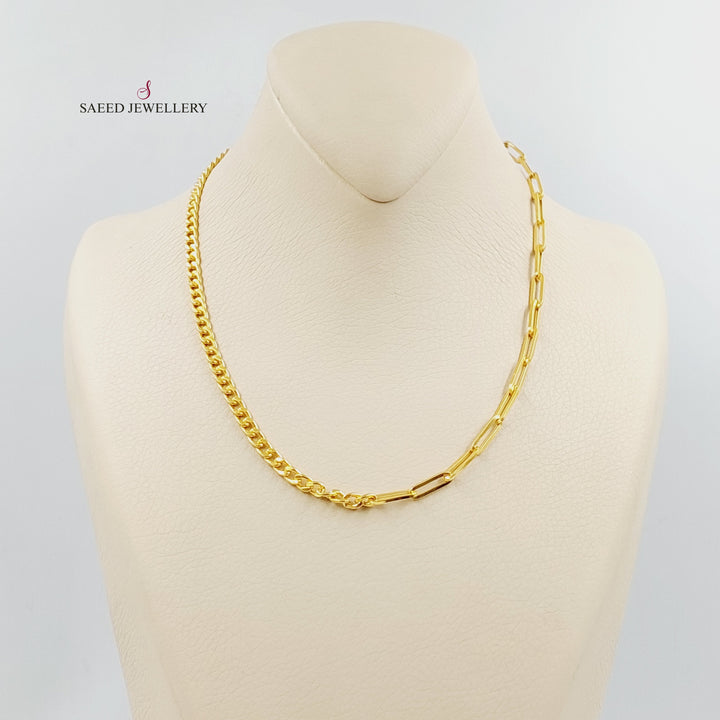 21K Gold Paperclip Cuban Links Necklace by Saeed Jewelry - Image 1