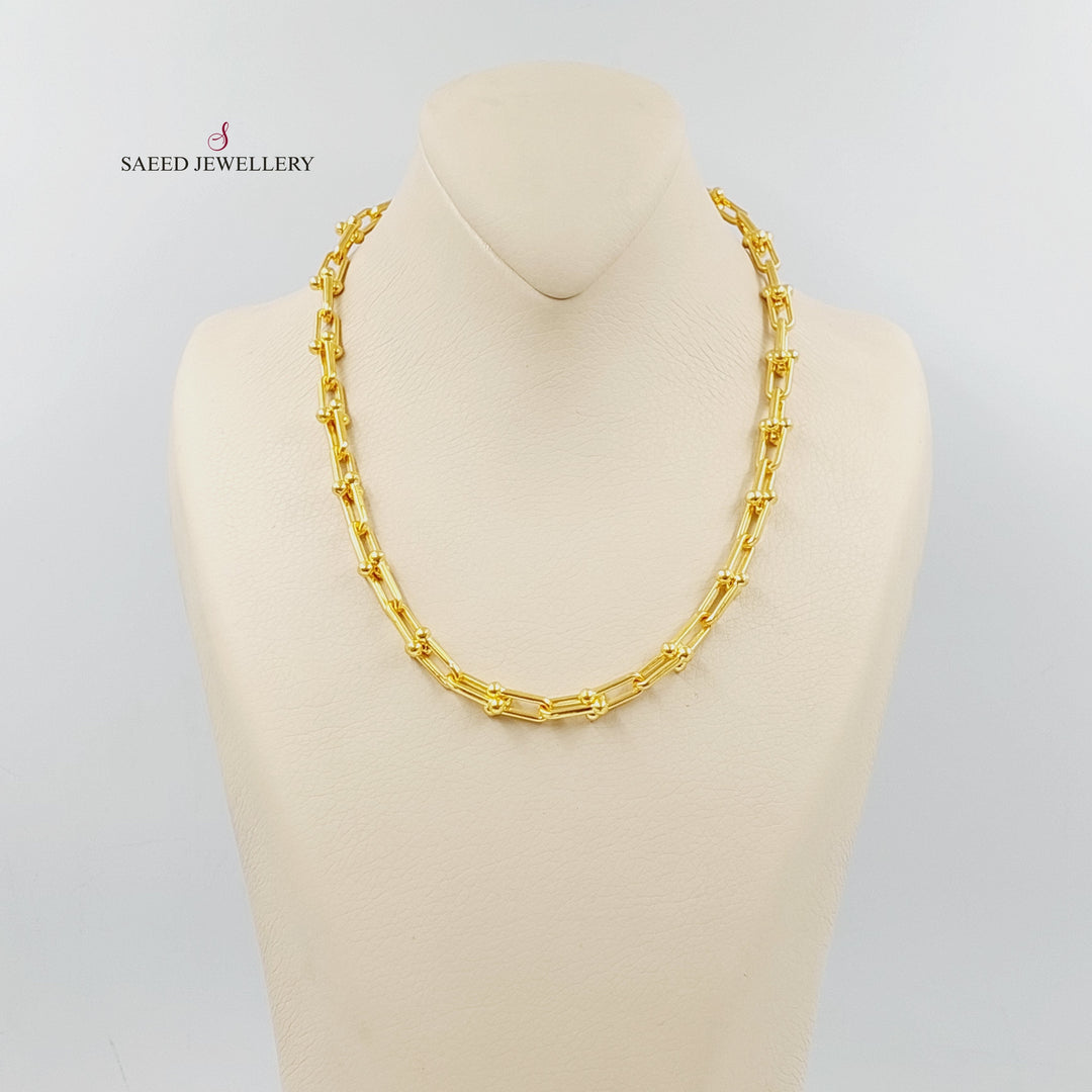 21K Gold Paperclip Necklace by Saeed Jewelry - Image 6