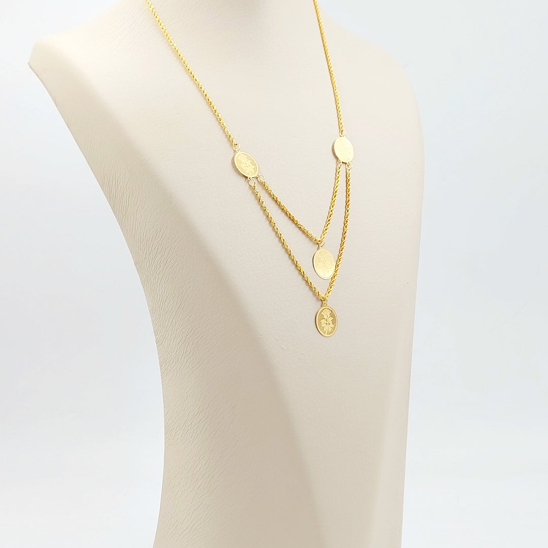 Print Ounce Necklace Made of 21K Gold by Saeed Jewelry 
