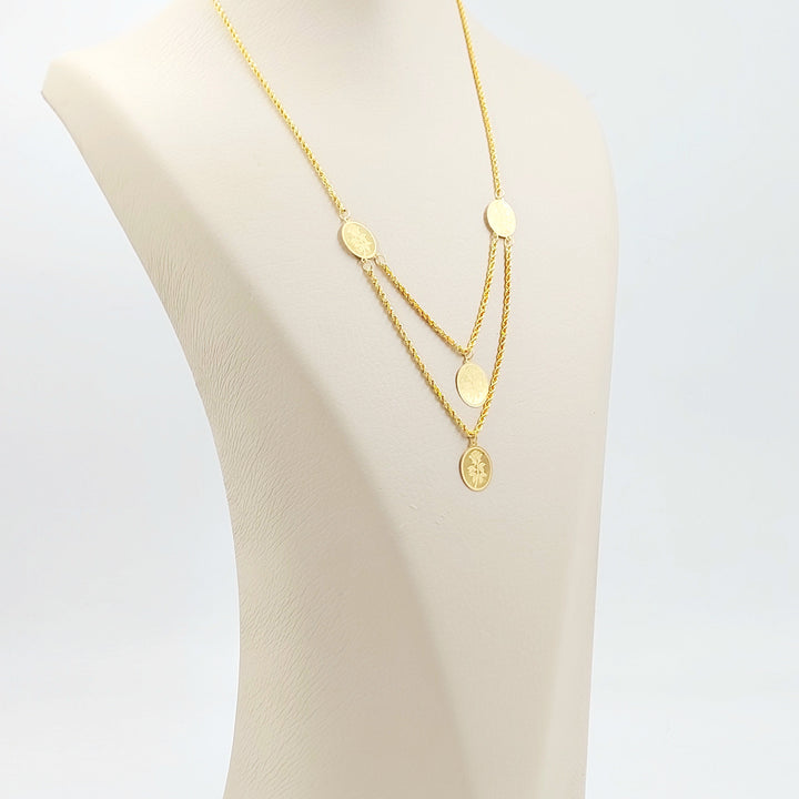 Print Ounce Necklace Made of 21K Gold by Saeed Jewelry 