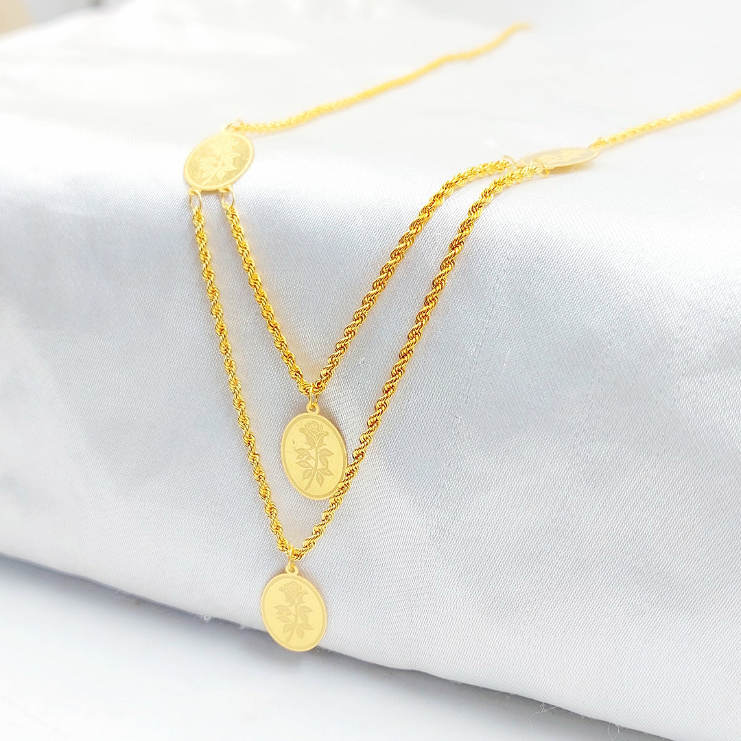 Print Ounce Necklace Made of 21K Gold by Saeed Jewelry 