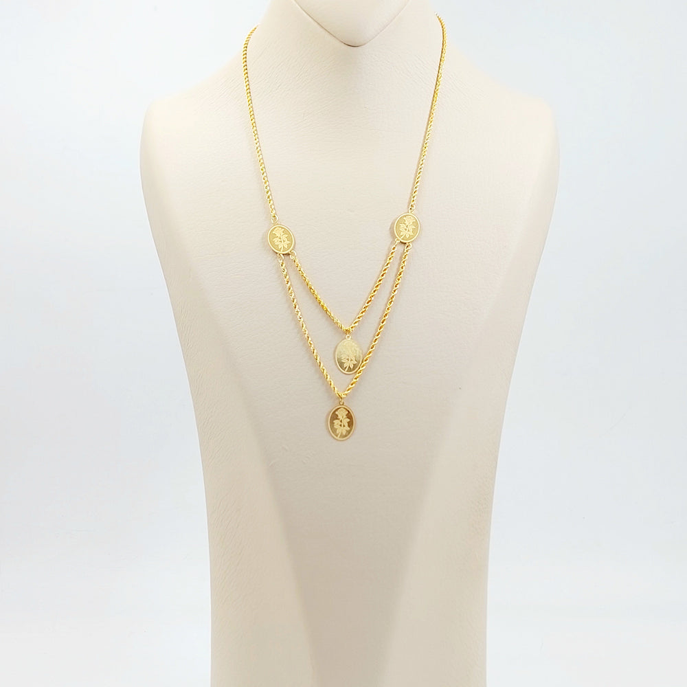 Print Ounce Necklace Made of 21K Gold by Saeed Jewelry 