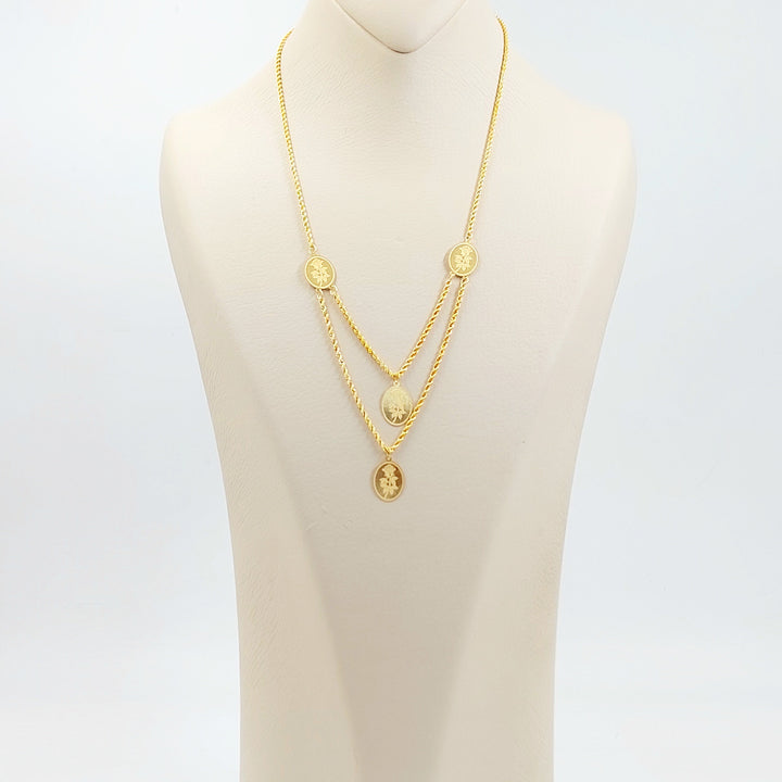 Print Ounce Necklace Made of 21K Gold by Saeed Jewelry 