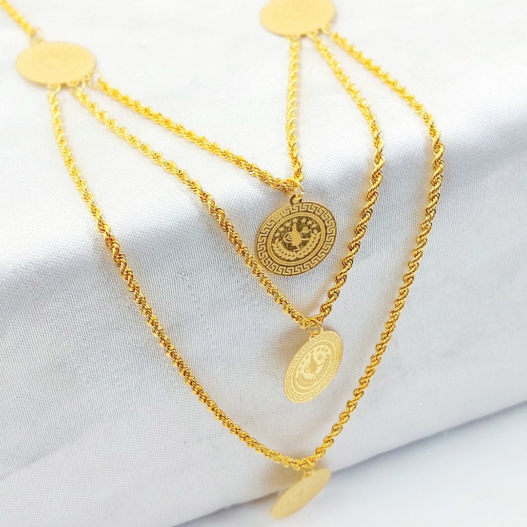 Print Rashadi Necklace Made of 21K Gold by Saeed Jewelry 