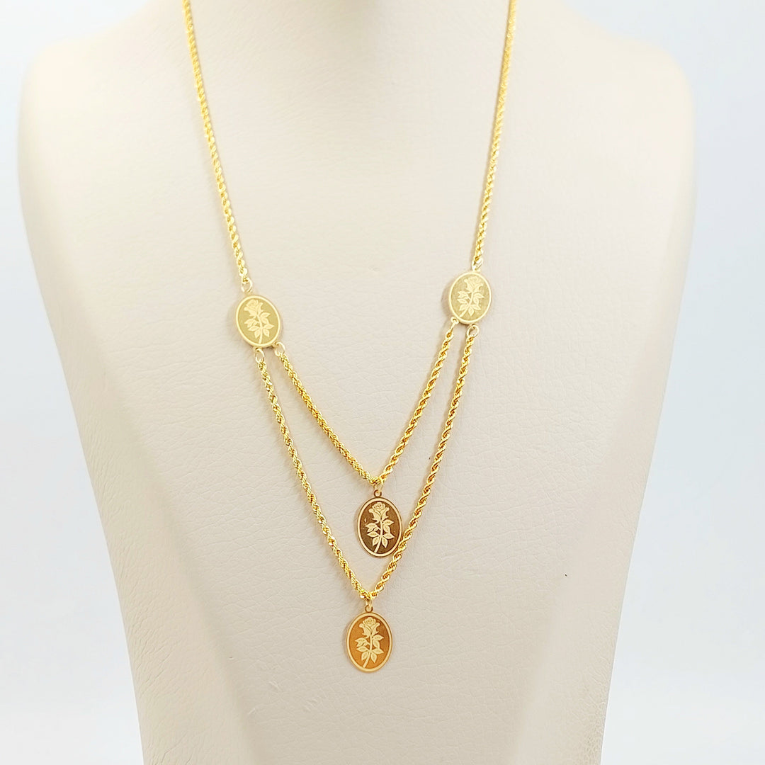 Print Ounce Necklace Made of 21K Gold by Saeed Jewelry 