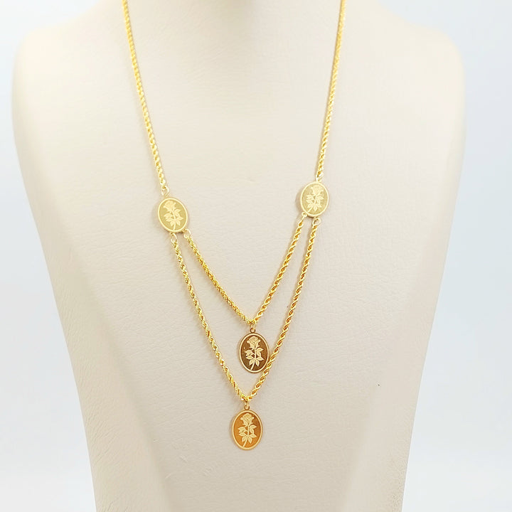 Print Ounce Necklace Made of 21K Gold by Saeed Jewelry 