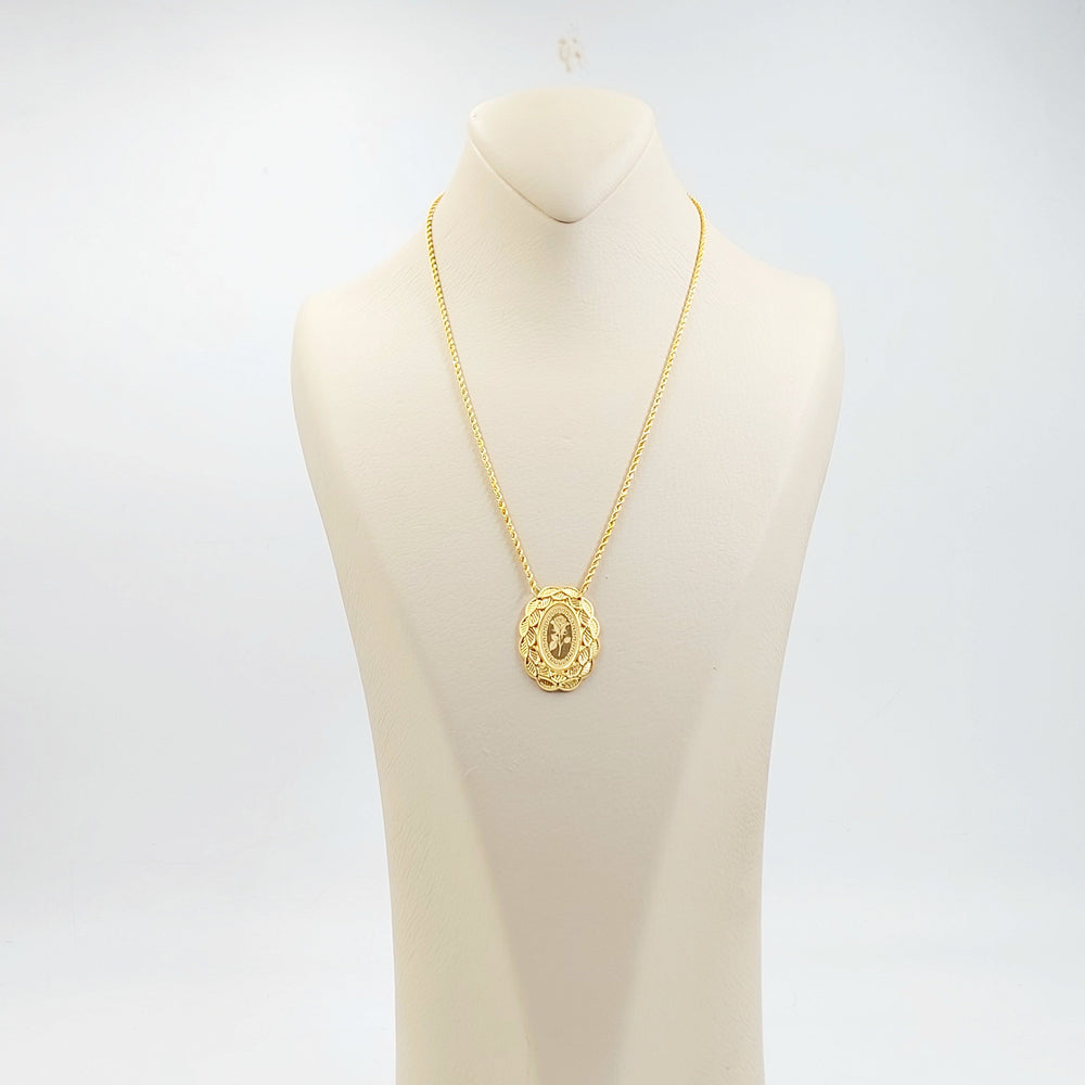 Print Ounce Necklace Made of 21K Gold by Saeed Jewelry 
