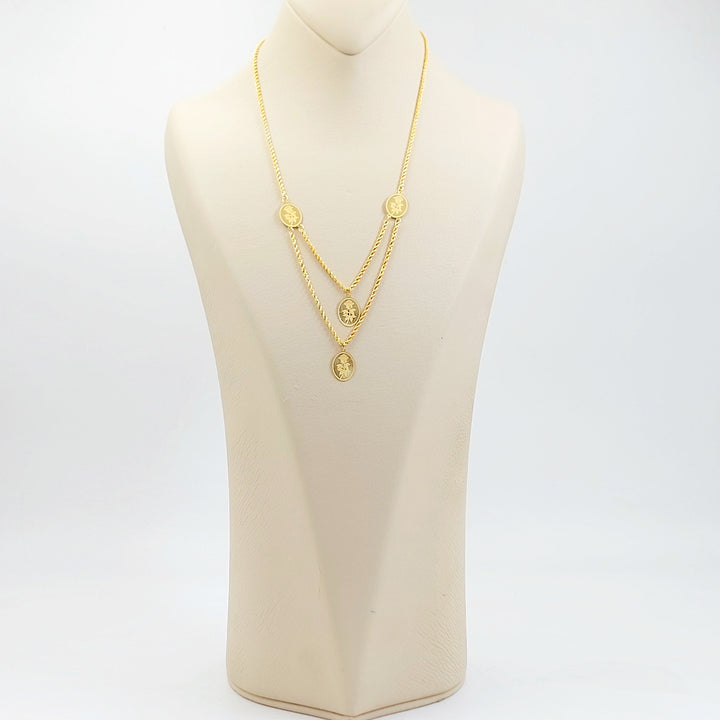 Print Ounce Necklace Made of 21K Gold by Saeed Jewelry 