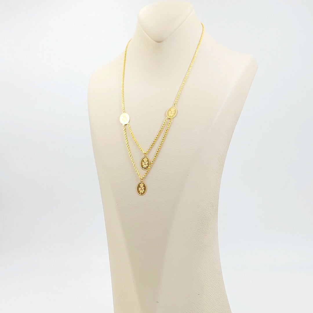 Print Ounce Necklace Made of 21K Gold by Saeed Jewelry 