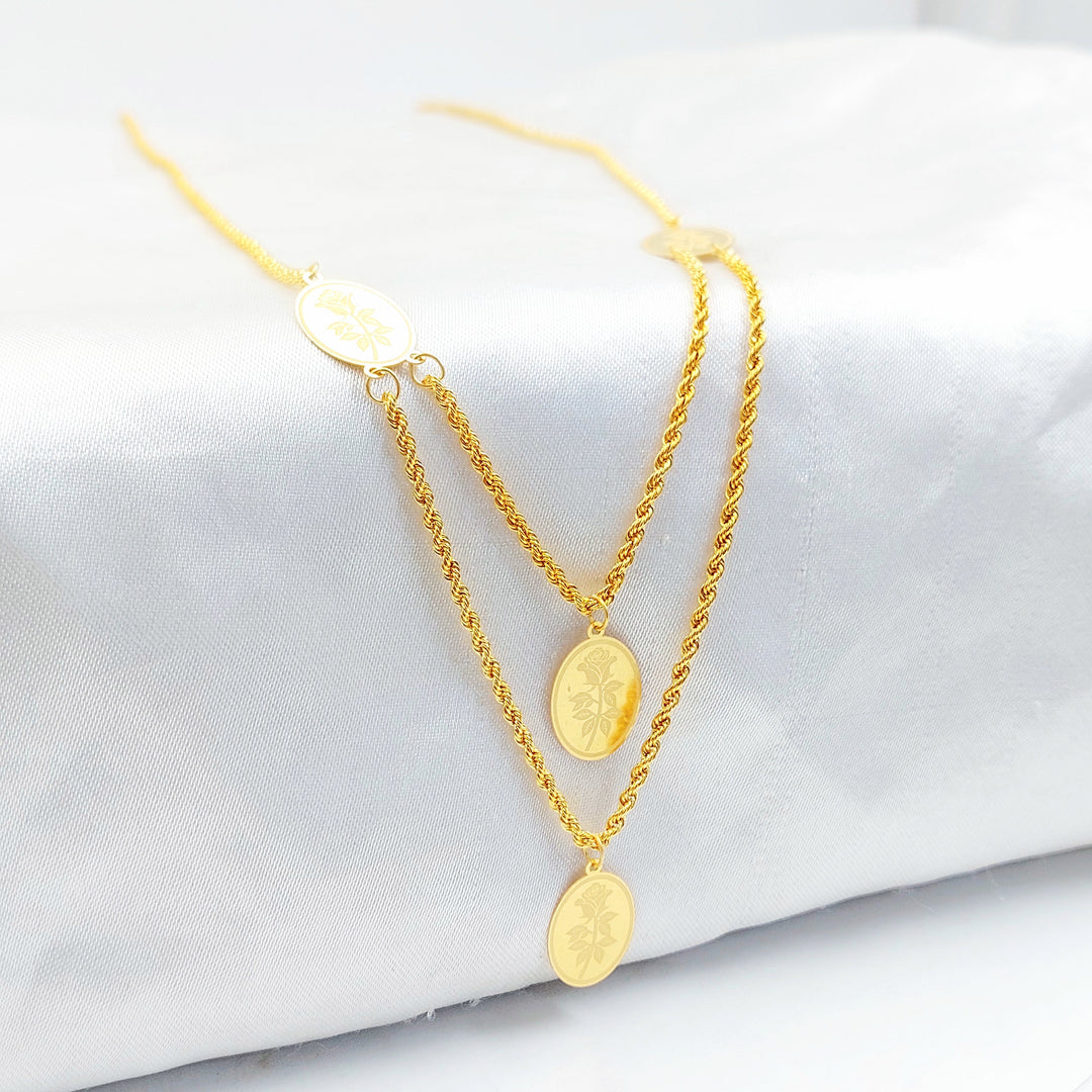 Print Ounce Necklace Made of 21K Gold by Saeed Jewelry 