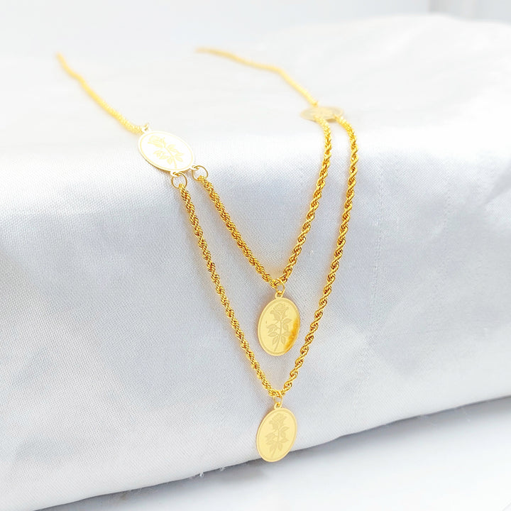 Print Ounce Necklace Made of 21K Gold by Saeed Jewelry 