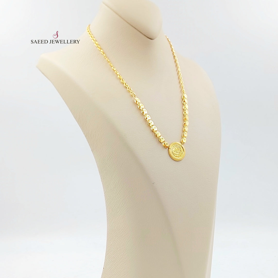 Print Rashadi Necklace Made of 21K Gold by Saeed Jewelry 