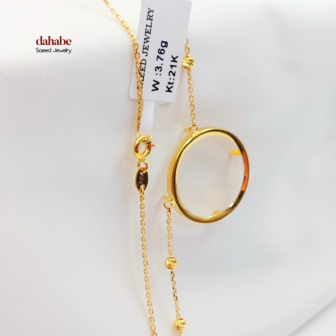 21K Gold Coin Frame Necklace
