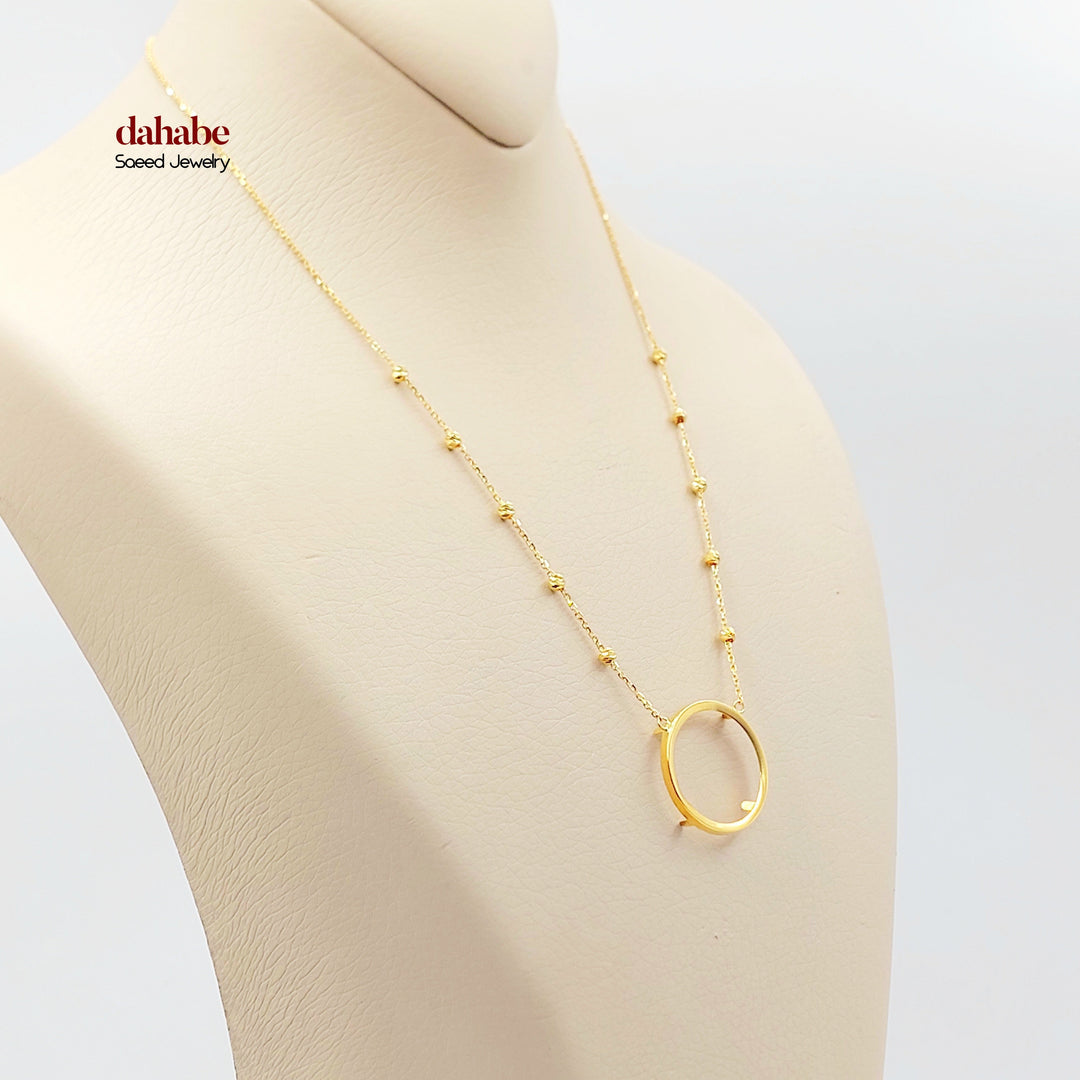 21K Gold Coin Frame Necklace