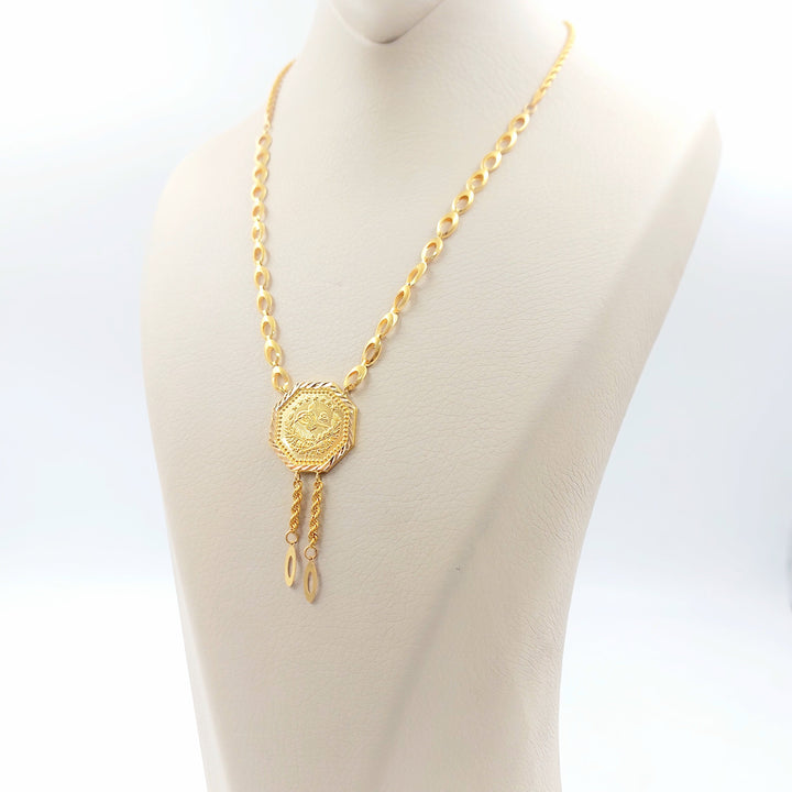 Rashadi Print Necklace Made of 21K Gold by Saeed Jewelry 