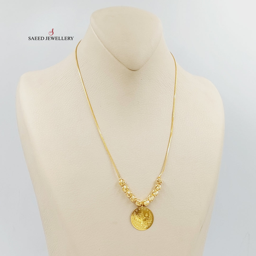 21K Gold Rashadi Balls Necklace by Saeed Jewelry - Image 3