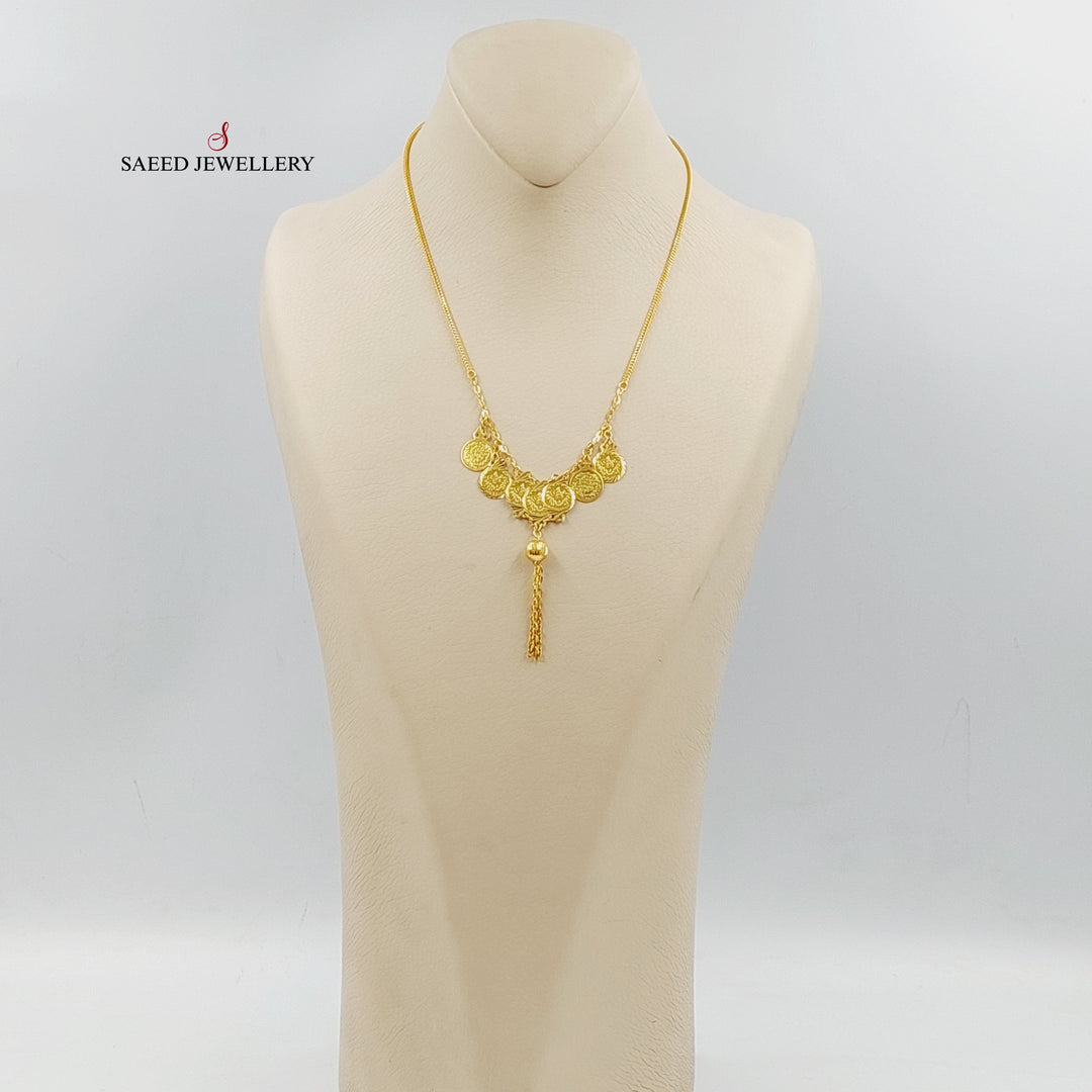 21K Gold Rashadi Balls Necklace by Saeed Jewelry - Image 3