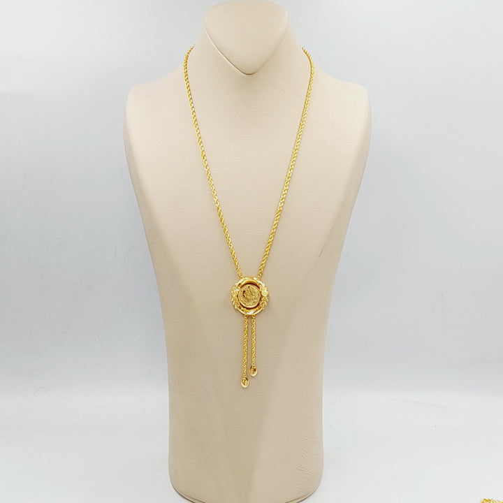 21K Gold Rashadi Leaf Necklace by Saeed Jewelry - Image 5