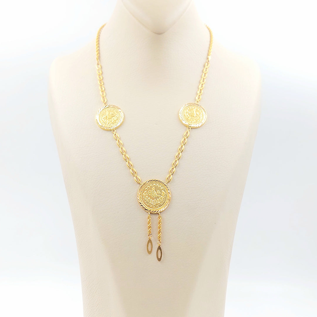 Rashadi Print Necklace Made of 21K Gold by Saeed Jewelry 