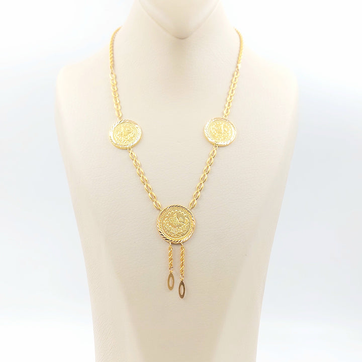 Rashadi Print Necklace Made of 21K Gold by Saeed Jewelry 