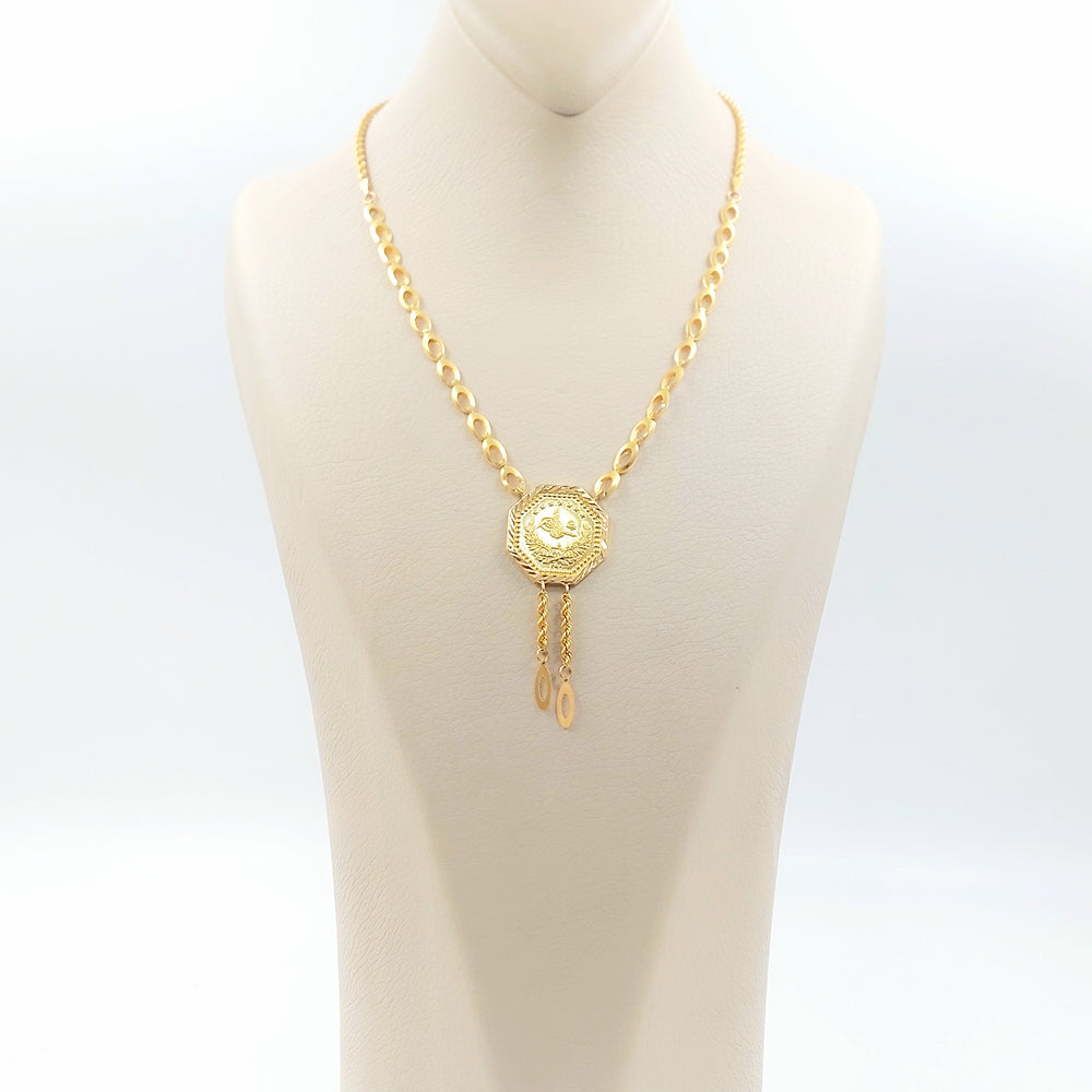 Rashadi Print Necklace Made of 21K Gold by Saeed Jewelry 