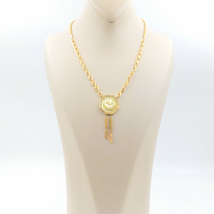 Rashadi Print Necklace Made of 21K Gold by Saeed Jewelry 