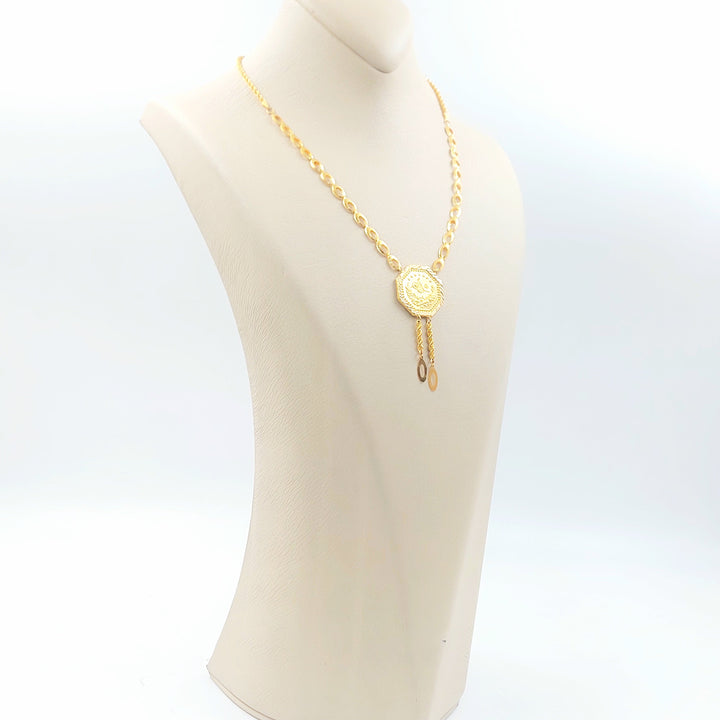 Rashadi Print Necklace Made of 21K Gold by Saeed Jewelry 