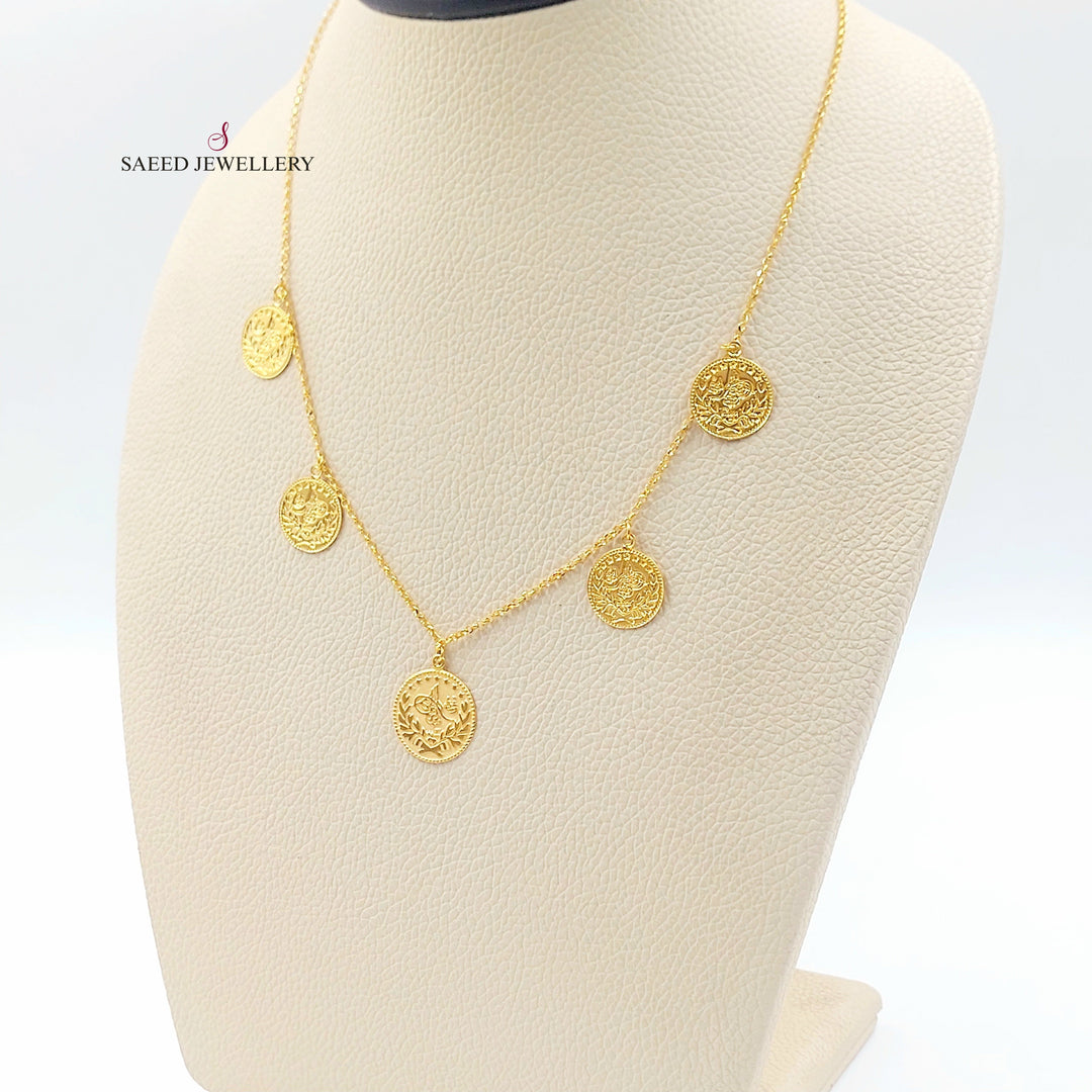 Rashadi Cable Link Necklace Made of 21K Gold by Saeed Jewelry 