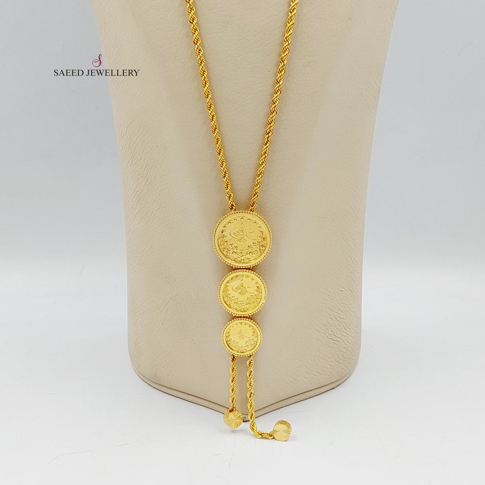 Rashadi Balls Necklace Made of 21K Gold by Saeed Jewelry 