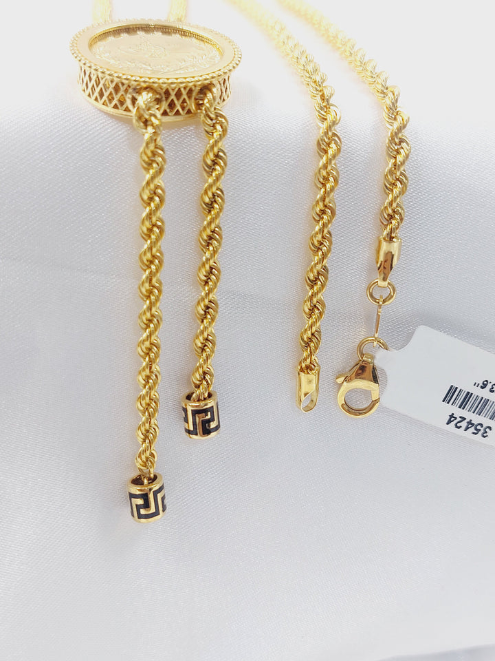 Rashadi Balls Necklace Made of 21K Gold by Saeed Jewelry 