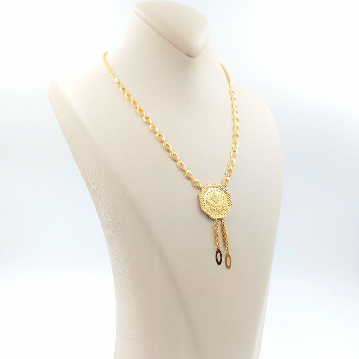 Rashadi Print Necklace Made of 21K Gold by Saeed Jewelry 