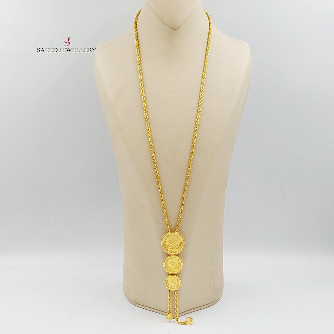 Rashadi Balls Necklace Made of 21K Gold by Saeed Jewelry 