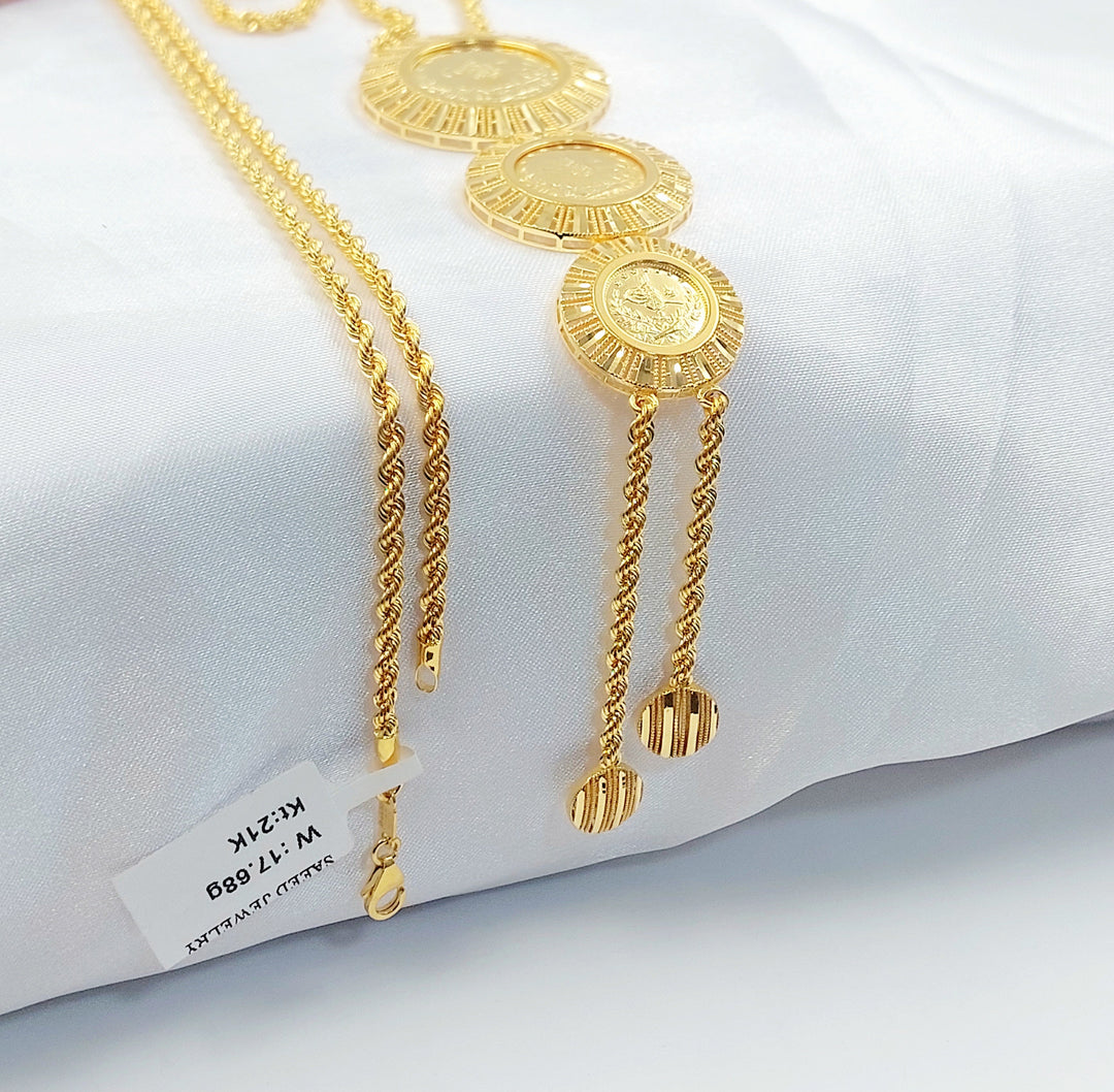 Rashadi Balls Necklace Made of 21K Gold by Saeed Jewelry 