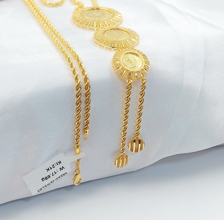 Rashadi Balls Necklace Made of 21K Gold by Saeed Jewelry 