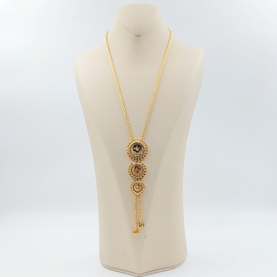 Rashadi Balls Necklace Made of 21K Gold by Saeed Jewelry 