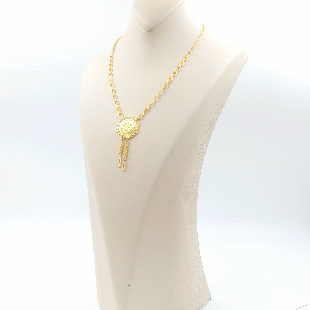 Rashadi Print Necklace Made of 21K Gold by Saeed Jewelry 