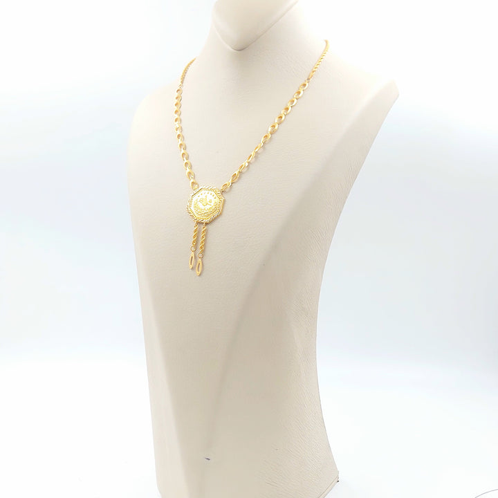 Rashadi Print Necklace Made of 21K Gold by Saeed Jewelry 