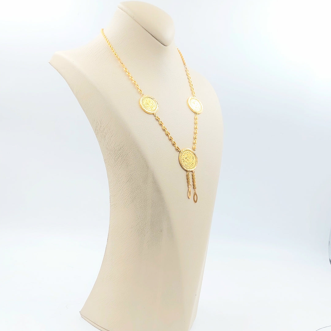 Rashadi Print Necklace Made of 21K Gold by Saeed Jewelry 