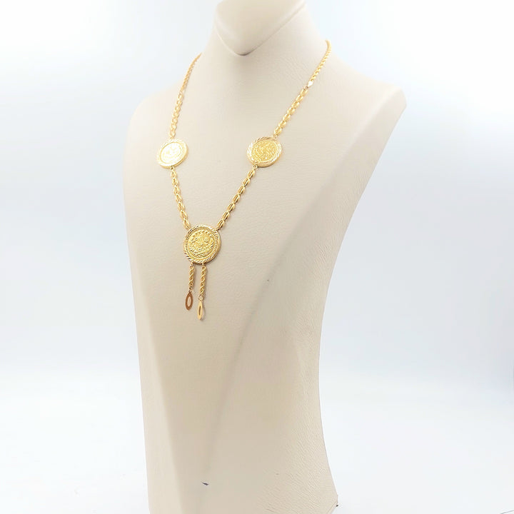 Rashadi Print Necklace Made of 21K Gold by Saeed Jewelry 