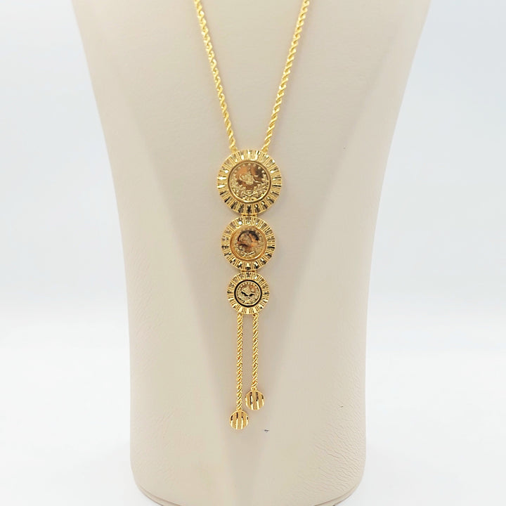 Rashadi Balls Necklace Made of 21K Gold by Saeed Jewelry 