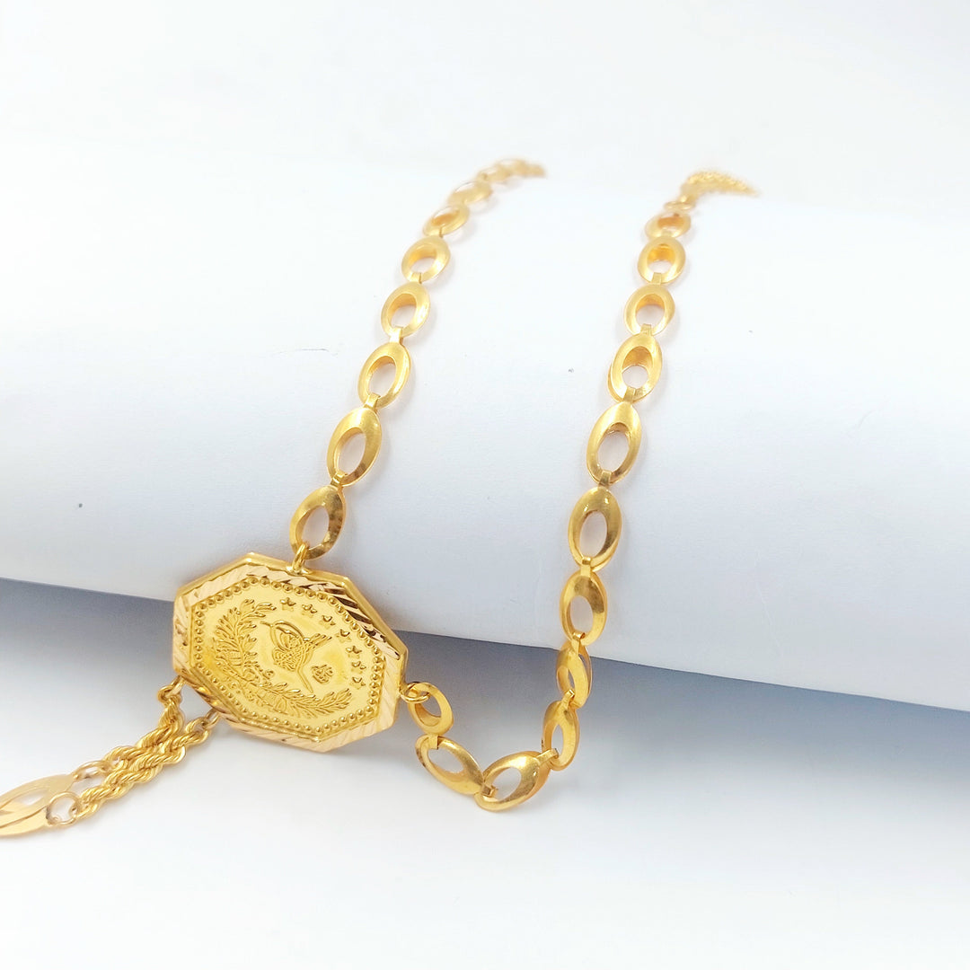 Rashadi Print Necklace Made of 21K Gold by Saeed Jewelry 