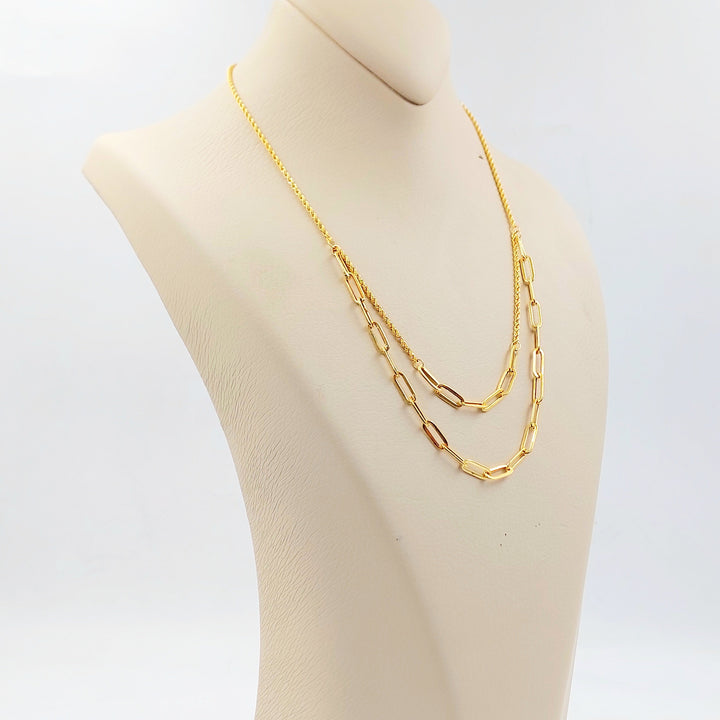 Rope Paperclip Necklace Made of 21K Gold by Saeed Jewelry 