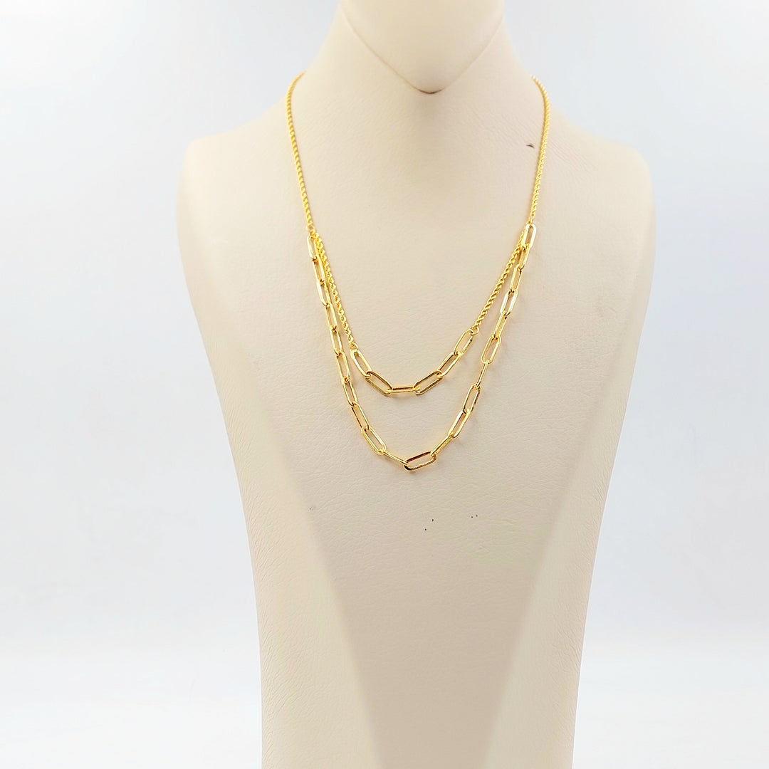 Rope Paperclip Necklace Made of 21K Gold by Saeed Jewelry 