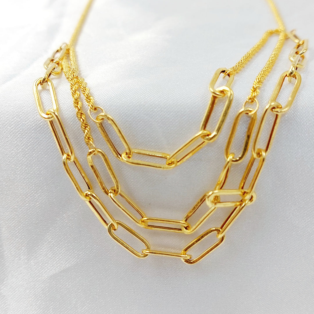 Rope Paperclip Necklace Made of 21K Gold by Saeed Jewelry 