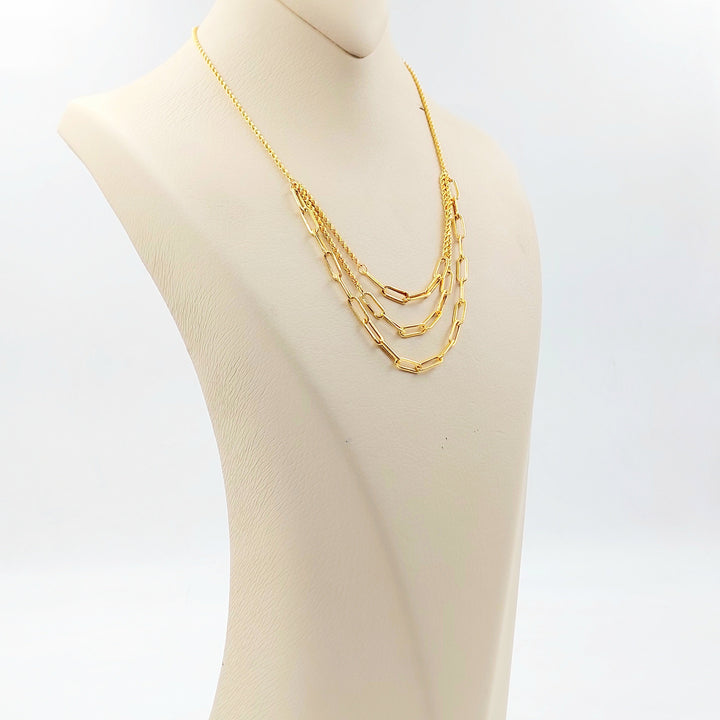 Rope Paperclip Necklace Made of 21K Gold by Saeed Jewelry 