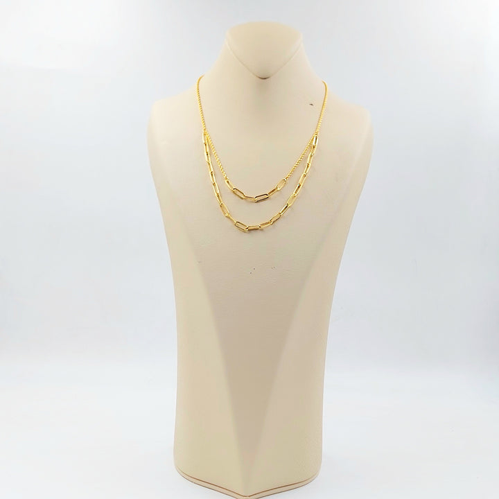 Rope Paperclip Necklace Made of 21K Gold by Saeed Jewelry 