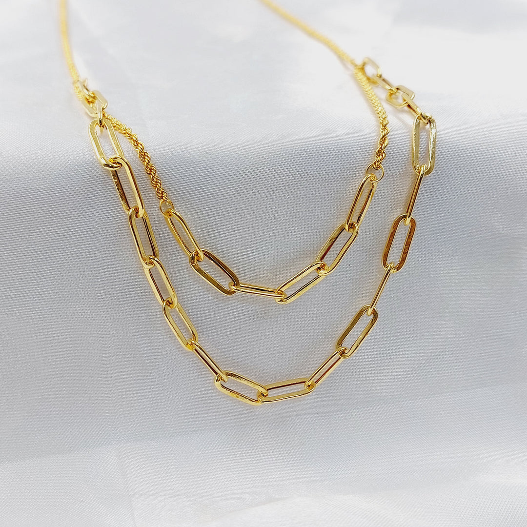 Rope Paperclip Necklace Made of 21K Gold by Saeed Jewelry 