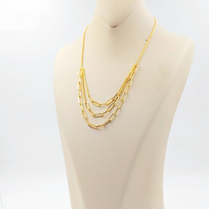 Rope Paperclip Necklace Made of 21K Gold by Saeed Jewelry 